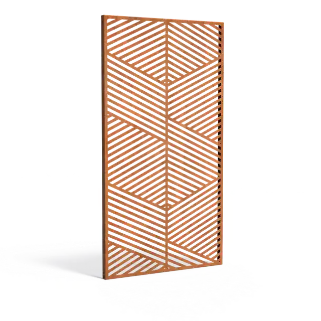 Nieuw in het assortiment - Cortenstaal PanelenPaneel Geometric1100 x 50 x 2000 mm