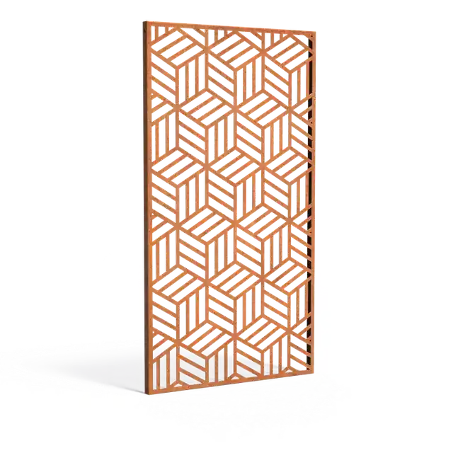 Veilig winkelen | Cortenstaal PanelenPaneel Geometric1100 x 50 x 2000 mm