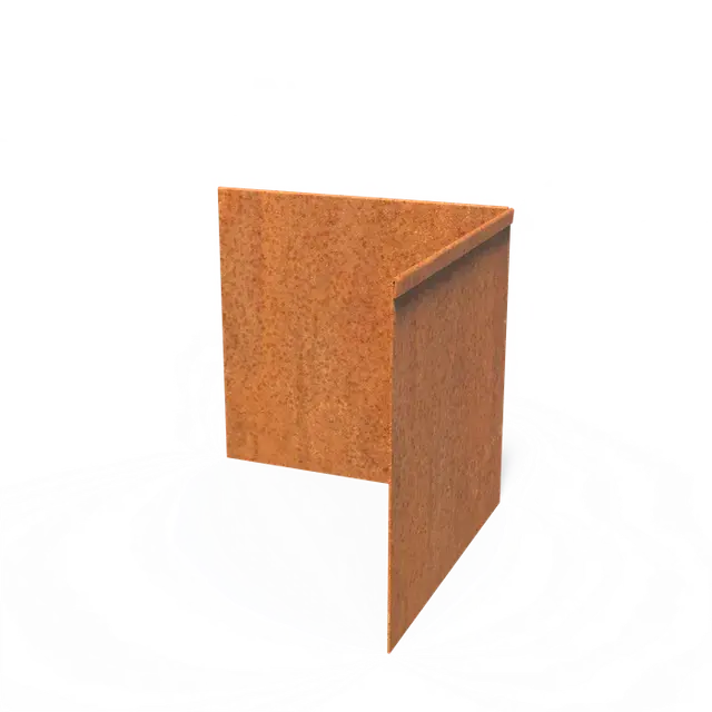 Cortenstaal KantopsluitingenKantopsluiting hoek geplette bovenrand300 x 300 x 290 mm | Prijs verlaagd
