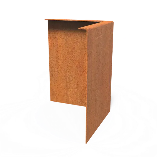 Tijdelijke aanbieding | Cortenstaal KantopsluitingenKantopsluiting hoek gezette bovenrand300 x 300 x 390 mm