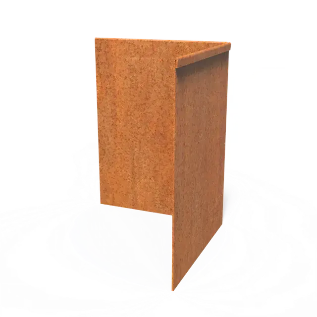 Cortenstaal KantopsluitingenKantopsluiting hoek geplette bovenrand300 x 300 x 390 mm - Bespaar nu