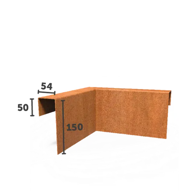 Cortenstaal KantopsluitingenOverzetprofiel hoekstuk300 x 300 x 150 mm | Extra korting