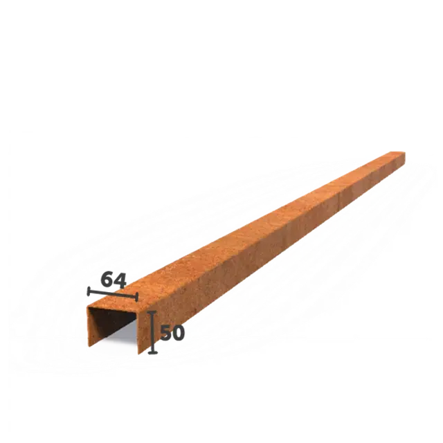 Cortenstaal KantopsluitingenOverzetprofiel recht2300 x 64 x 50 mm - Bestelbaar