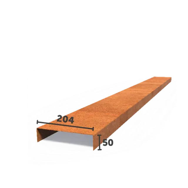 Nieuw in de shop - Cortenstaal KantopsluitingenOverzetprofiel recht2300 x 204 x 50 mm