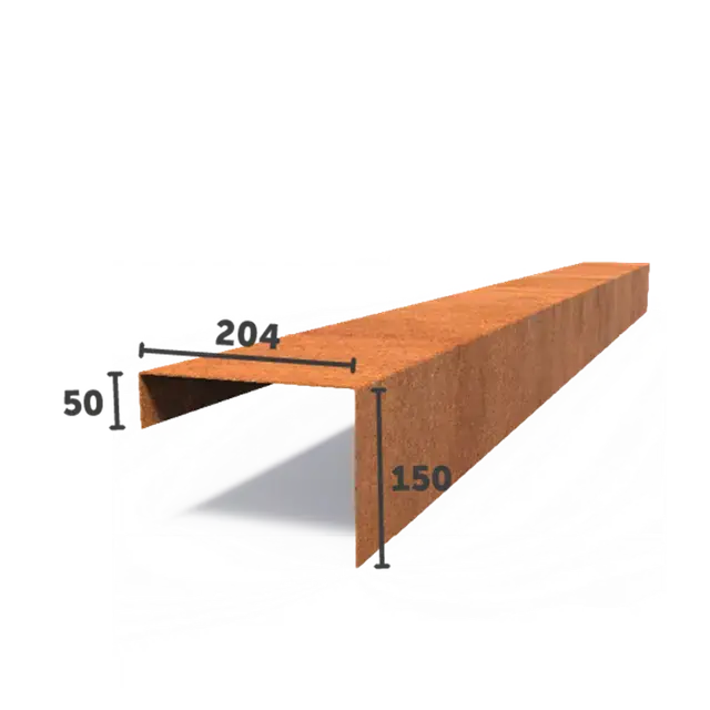 Cortenstaal KantopsluitingenOverzetprofiel recht2300 x 204 x 150 mm | Veilige betaling