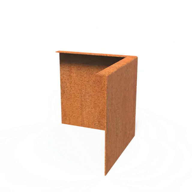 Makkelijk bestellen - Cortenstaal KantopsluitingenKantopsluiting hoek gezette bovenrand300 x 300 x 290 mm
