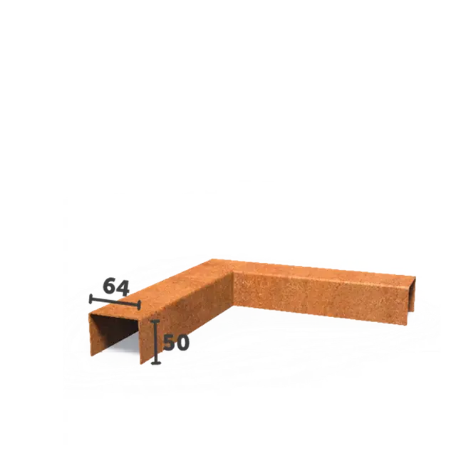 Cortenstaal KantopsluitingenOverzetprofiel hoekstuk300 x 300 x 50 mm | Beste prijs