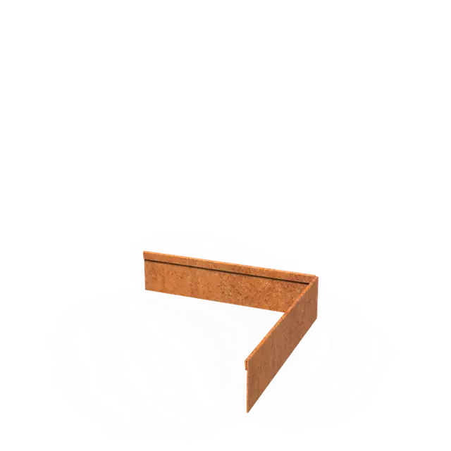 Rechtstreeks van de fabrikant | Cortenstaal KantopsluitingenKantopsluiting hoek geplette bovenrand300 x 300 x 70 mm
