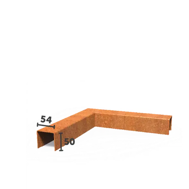 Cortenstaal KantopsluitingenOverzetprofiel hoekstuk300 x 300 x 50 mm - Scherp geprijsd