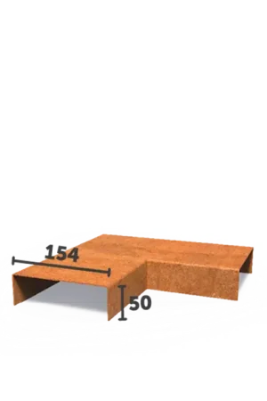 Aanbieding | Cortenstaal KantopsluitingenOverzetprofiel hoekstuk300 x 300 x 50 mm