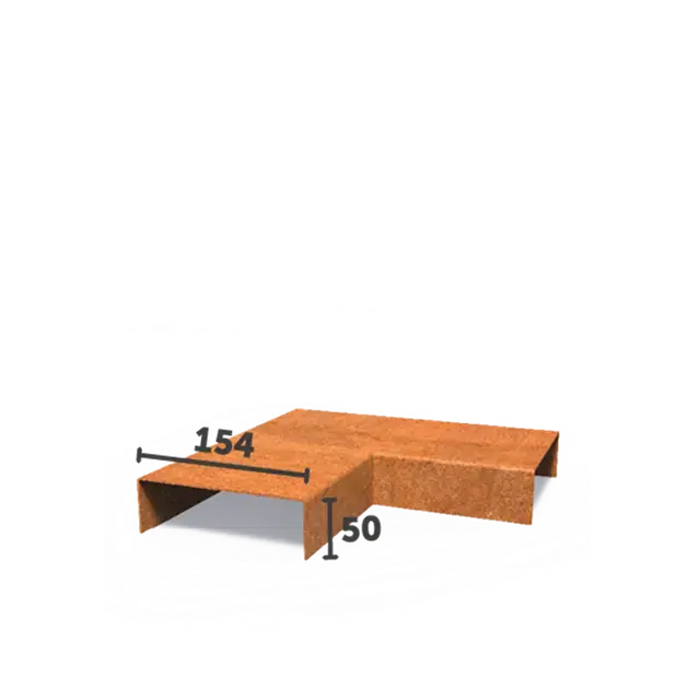 Aanbieding | Cortenstaal KantopsluitingenOverzetprofiel hoekstuk300 x 300 x 50 mm