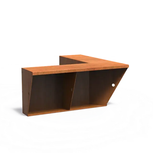 Cortenstaal KeerwandenKeerwand 600 met brede bovenrand1000 x 1000 x 600 mm - Snelle levering