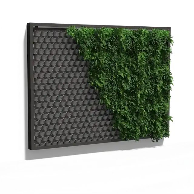 Gecoat staal Verticaal groenHangend muursysteem4080 x 3000 x 200 mm - Net binnen