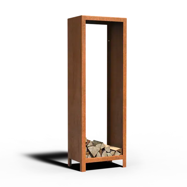 Veilig winkelen - Cortenstaal HoutopslagenLOGG600 x 400 x 1800 mm