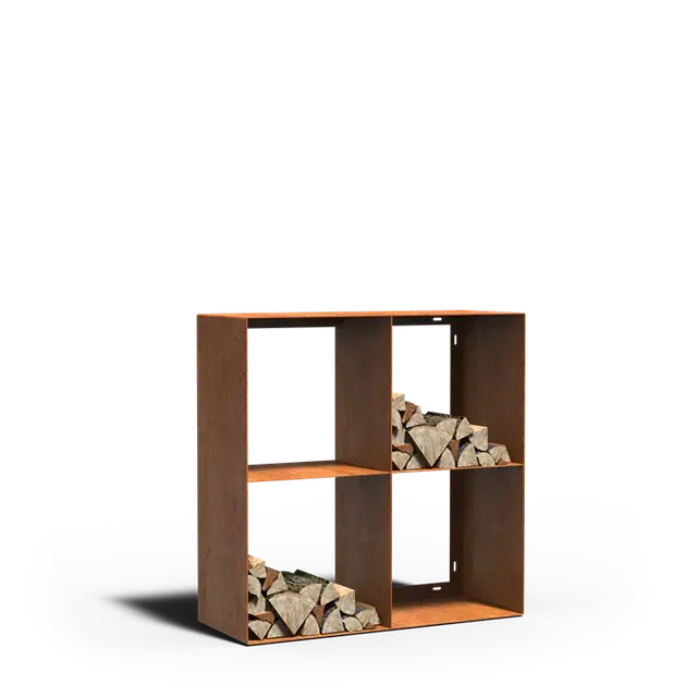 Cortenstaal HoutopslagenLOGG quad1000 x 400 x 1000 mm | Speciale deal