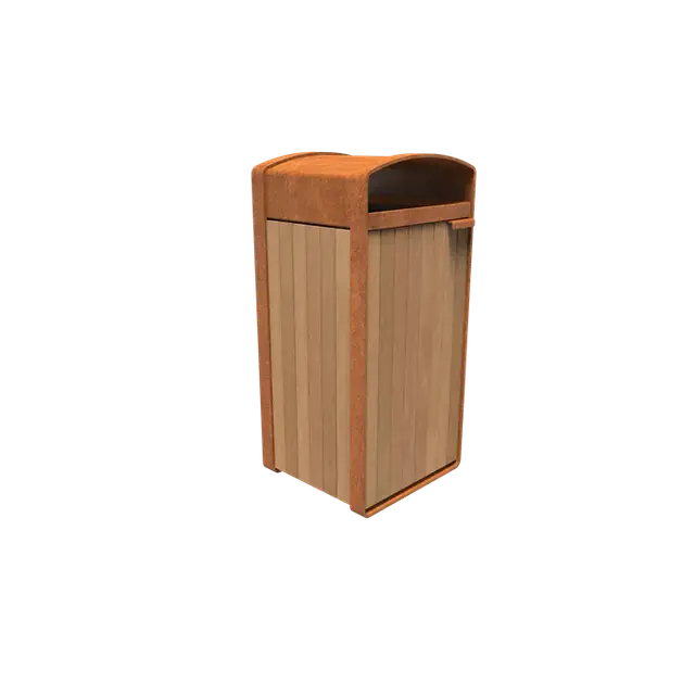 Cortenstaal AfvalbakkenSTORR met houtbekleding545 x 550 x 1150 mm | Speciale deal