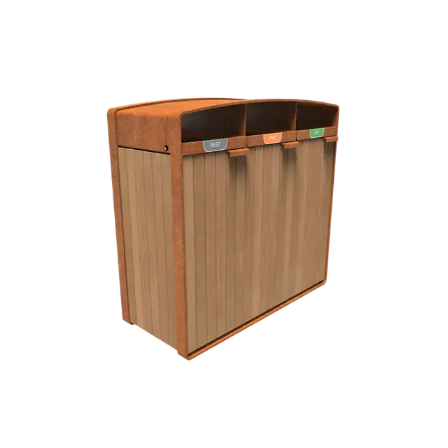 Cortenstaal AfvalbakkenSTORR met houtbekleding1195 x 550 x 1150 mm | Nog enkele stuks