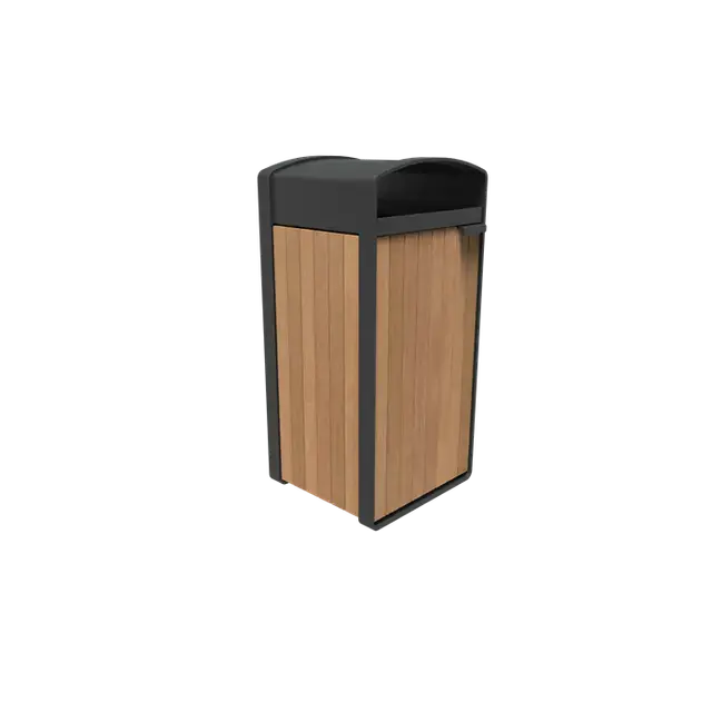 Gecoat staal AfvalbakkenSTORR met houtbekleding545 x 550 x 1150 mm - Klantfavoriet