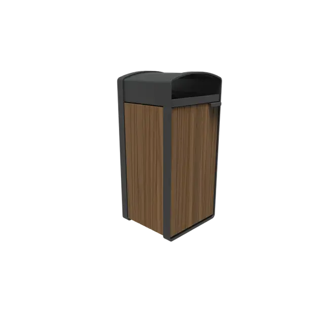 Gecoat staal AfvalbakkenSTORR met houtbekleding545 x 550 x 1150 mm - Voordeelprijs