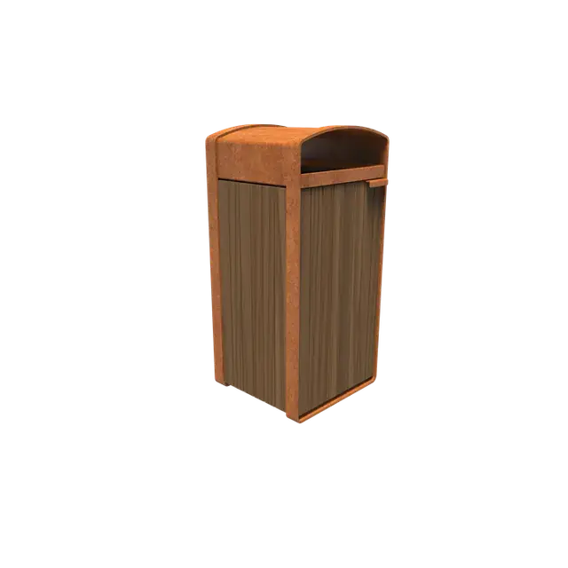Koop vandaag - Cortenstaal AfvalbakkenSTORR met houtbekleding545 x 550 x 1150 mm