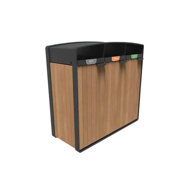 Gecoat staal AfvalbakkenSTORR met houtbekleding1195 x 550 x 1150 mm - Erg populair
