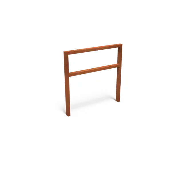 Professionele kwaliteit - Cortenstaal FietsbeugelsAROS met duikelstang1050 x 150 x 1070 mm