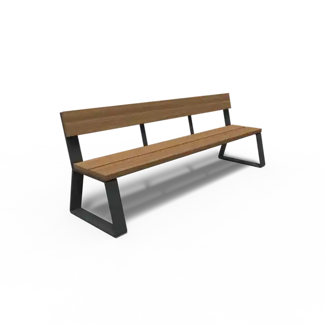 Gecoat staal BankenMIO met rugleuning2300 x 620 x 840 mm - Nu beschikbaar