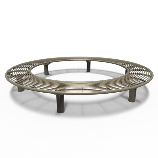 Nu beschikbaar - Gecoat staal BankenCOBE rond zonder rugleuning3000 x 600 mm