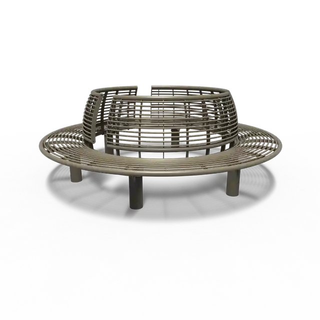 Bespaar meer | Gecoat staal BankenCOBE rond met rugleuning2500 x 1066 mm