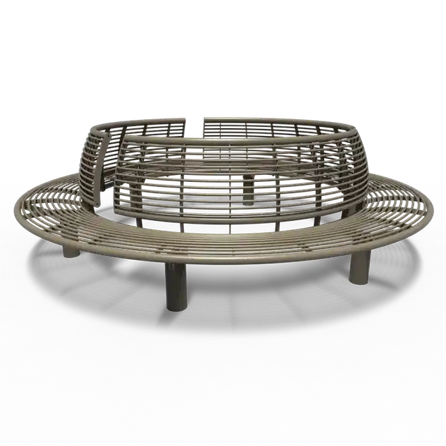 Korting | Gecoat staal BankenCOBE rond met rugleuning3000 x 1066 mm