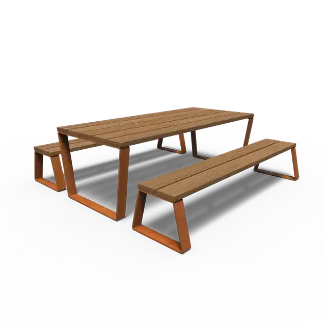 Prijs verlaagd | Cortenstaal PicknicksetsMIO picknickset2300 x 2405 x 760 mm