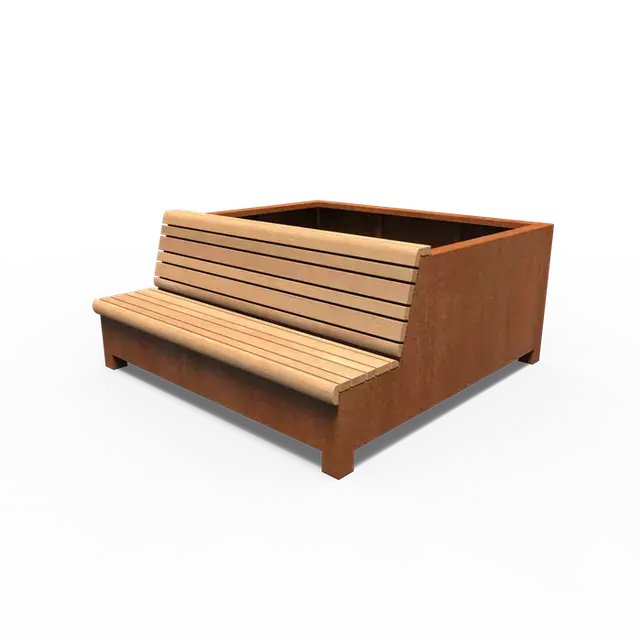 Cortenstaal GreenpointsAROS met enkele bank2000 x 2000 x 900 mm | Shop nu