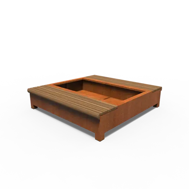 Cortenstaal GreenpointsAROS met dubbele bank2000 x 2000 x 450 mm - Beste prijs
