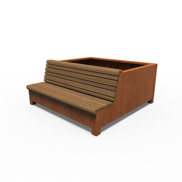 Cortenstaal GreenpointsAROS met enkele bank2000 x 2000 x 900 mm - Profiteer nu