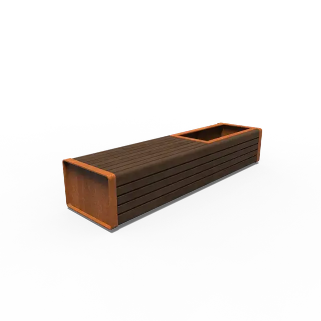 Cortenstaal GreenpointsSTORR met enkele bank2300 x 600 x 440 mm | Laatste stuks
