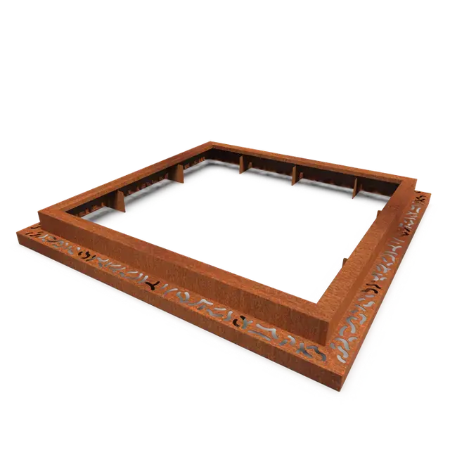 Cortenstaal Boomroosters en boombeschermingBoomspiegel vierkant 19502410 x 2410 x 250 mm - Net binnen
