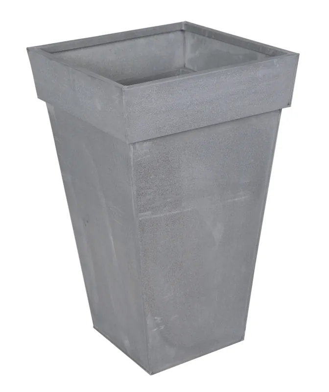 Nu kopen | Pot zinc vierkant hoog old look 32x50