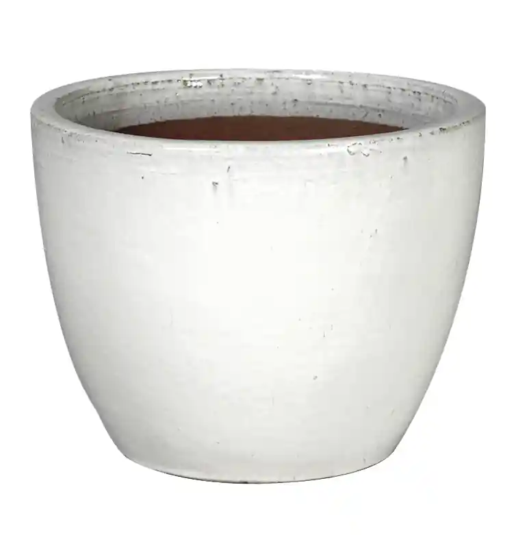 Egg pot geglazuurd wit d50h40 | Laatste dagen