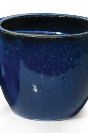 Glazed egg pot blue d23h19 - Populair