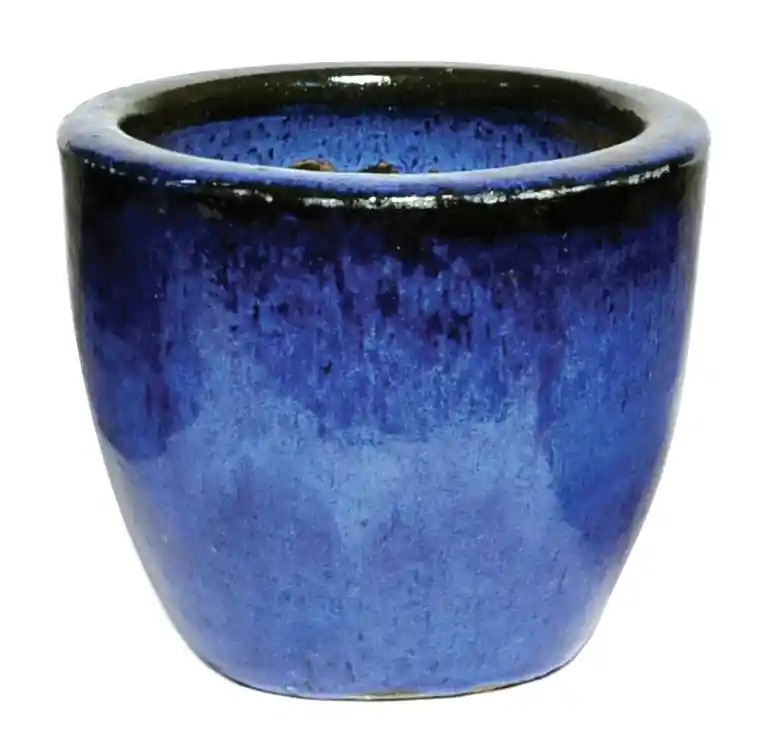 Glazed egg pot blue d31h25 - Nieuw binnengekomen