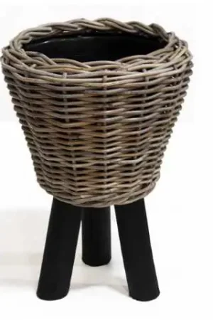 Drypot houten poten zwart | Veilig winkelen