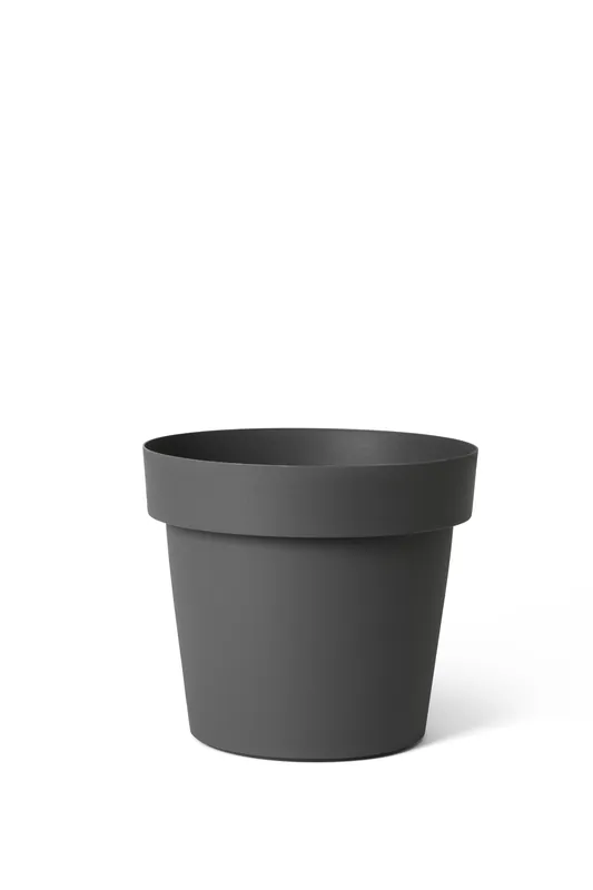 Pot rond happy 16 cm antraciet - Aanrader