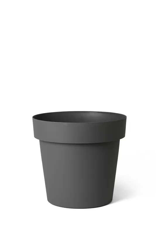 Pot rond happy 35h 29 cm antraciet - Op voorraad