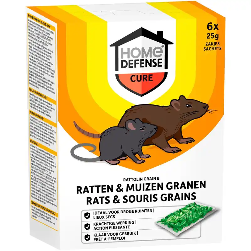 Voorraad bijna op - Home Defense Rattolin granen 6x25g