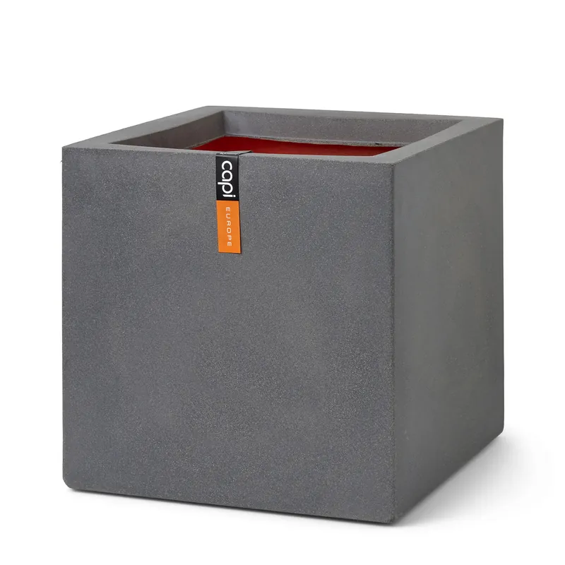 Pot smooth 40x40x40 d.grijs | Uitverkoop