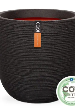 Pot bol rib 43x41 zwart | Fabrieksprijs
