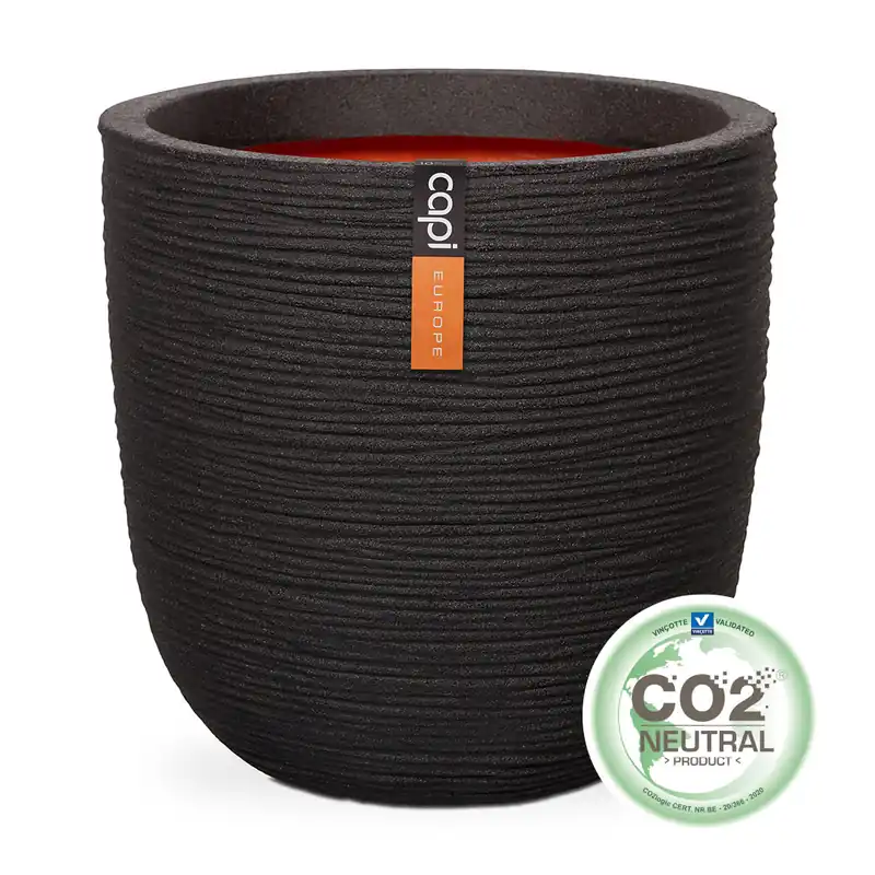 Pot bol rib 43x41 zwart | Fabrieksprijs
