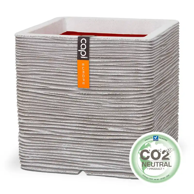 Opruiming | Pot vierkant rib 30x30x30 ivr