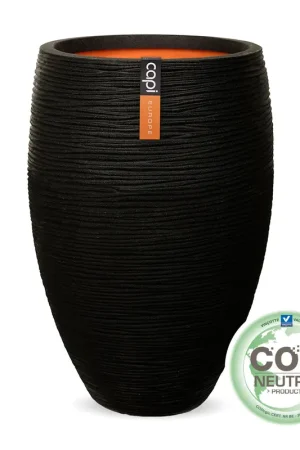 Vaas deluxe rib 40x60 zw - Nieuw product