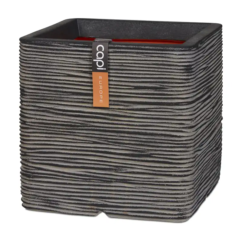 Pot vierkant rib 30x30x30 antr - Klantfavoriet